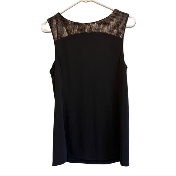 NWT Narciso Rodriguez Black Blouse with Gold Sequins Sleeveless Top Med - Picture 3 of 5